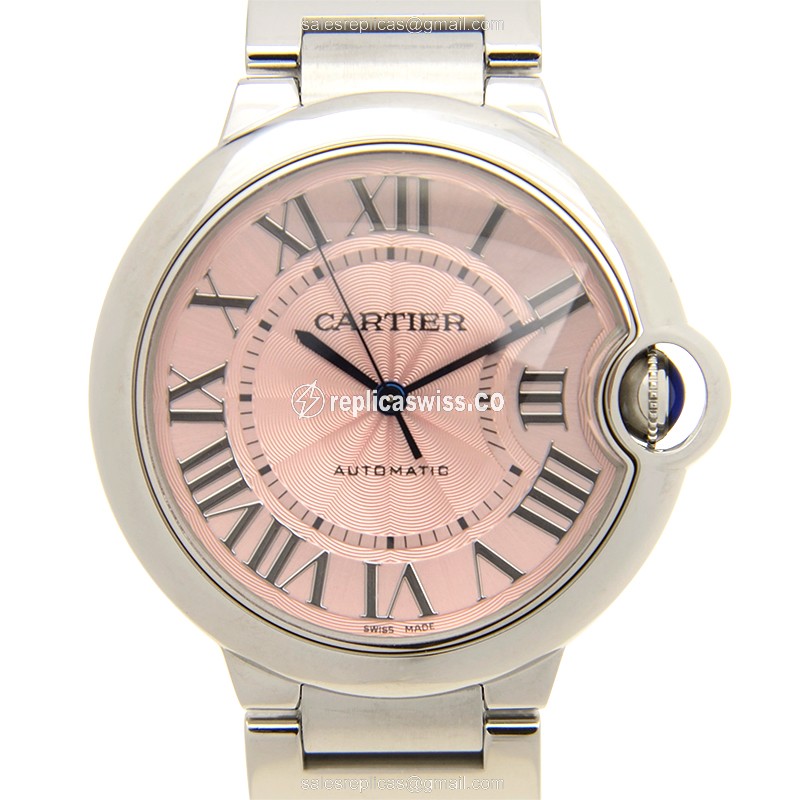 Elegant Cartier Ballon Bleu W6920041 Replica in Pink Dial & Steel Case, Automatic Movement Watch
