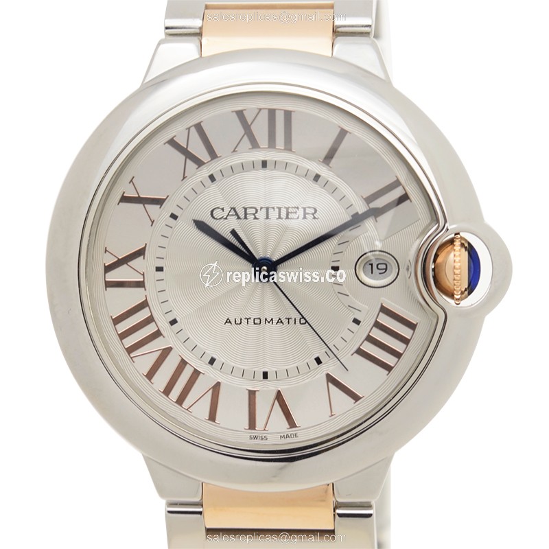Elegant Cartier Ballon Bleu W6920095 Replica, Automatic, White Dial, 18K Steel Case & Silver Strap