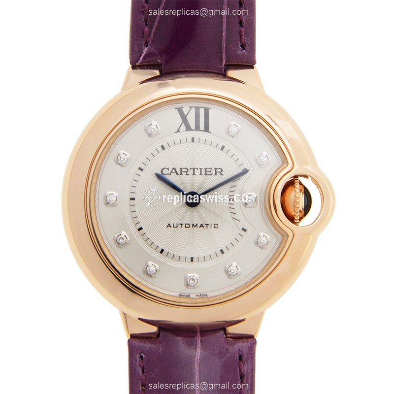 Elegant Cartier Ballon Bleu WE902063 Replica with Automatic Movement Silver Dial Watch