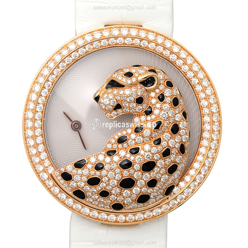 Elegant Cartier Bestiaire HPI00762 Replica in White Dial & 18kt Rose Gold, Automatic Movement Watch