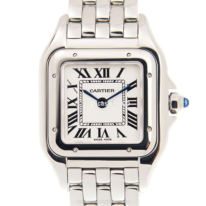 Elegant Cartier PANTHeRE De CARTIER Replica Watch | Silver Dial, Stainless Steel Case & Strap