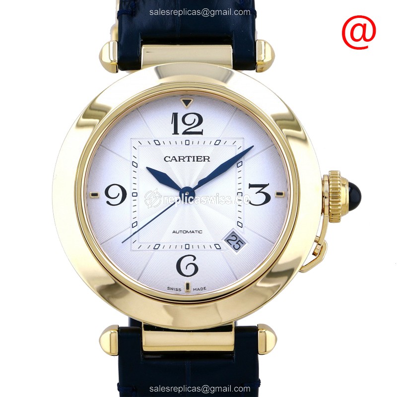 Elegant Cartier Pasha De Cartier Replica in 18kt Yellow Gold with Automatic Movement Silver