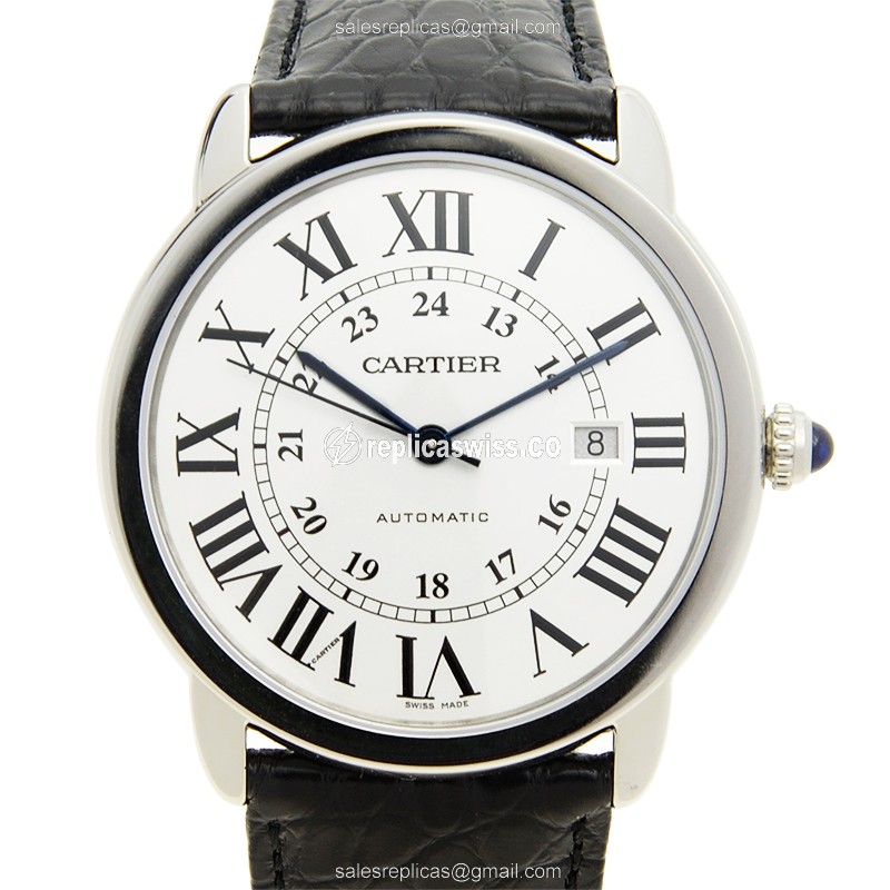 Elegant Cartier RONDE SOLO De CARTIER Replica, Automatic Movement, Stainless Steel Case, Silver