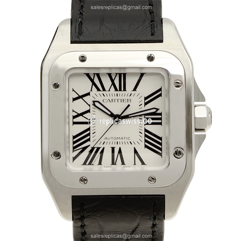 Elegant Cartier Santos W20106X8 Replica Watch | Automatic Caliber & Polished Steel Case, Black
