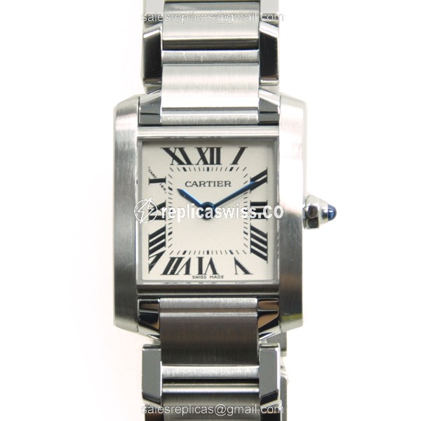 Elegant Cartier Tank Replica in Stainless Steel & White Dial, Quartz Movement Watch