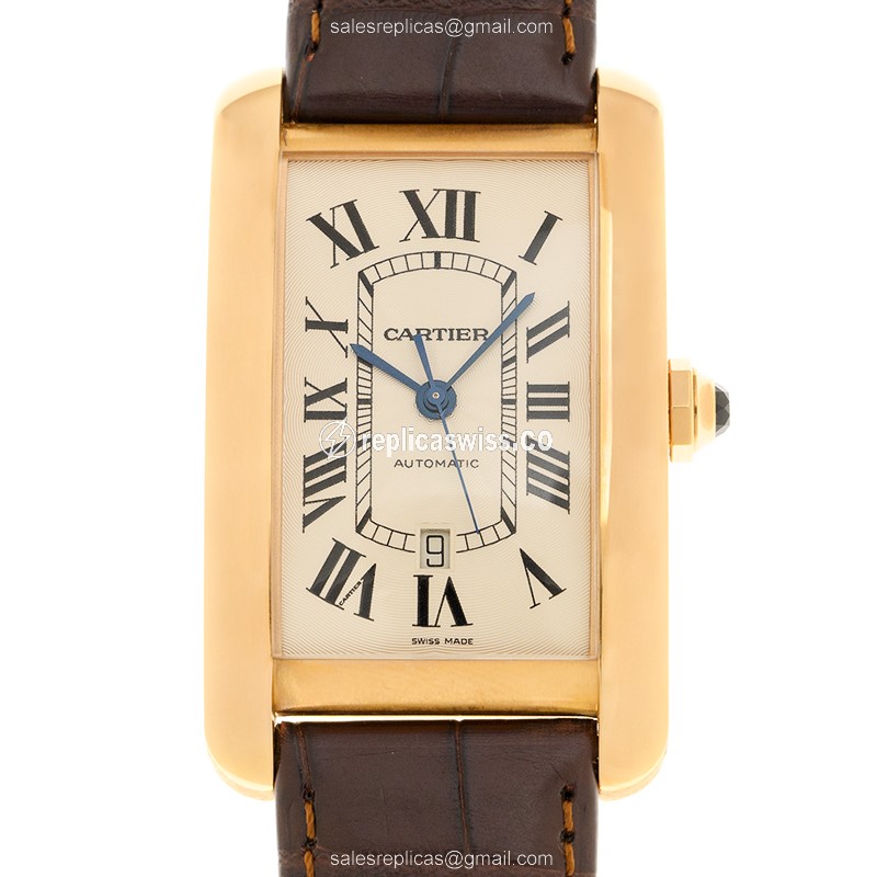 Elegant Cartier Tank W2609856 Replica in 18kt Rose Gold, Automatic Movement & Silver Dial Watch