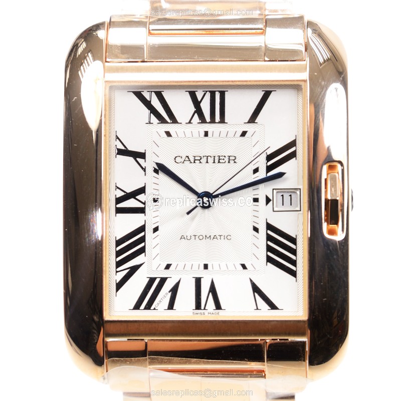 Elegant Cartier Tank W5310002 Replica in 18kt Gold, Automatic Movement & White Dial Watch