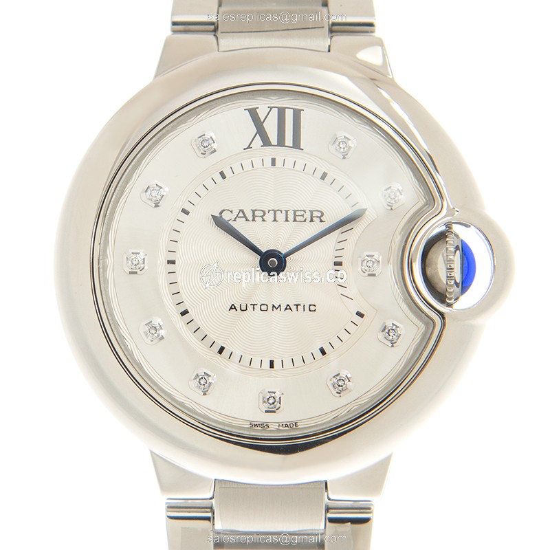 Elegant Cartier W4BB0021 BALLON BLEU Replica with Silver Dial & Automatic Movement Watch