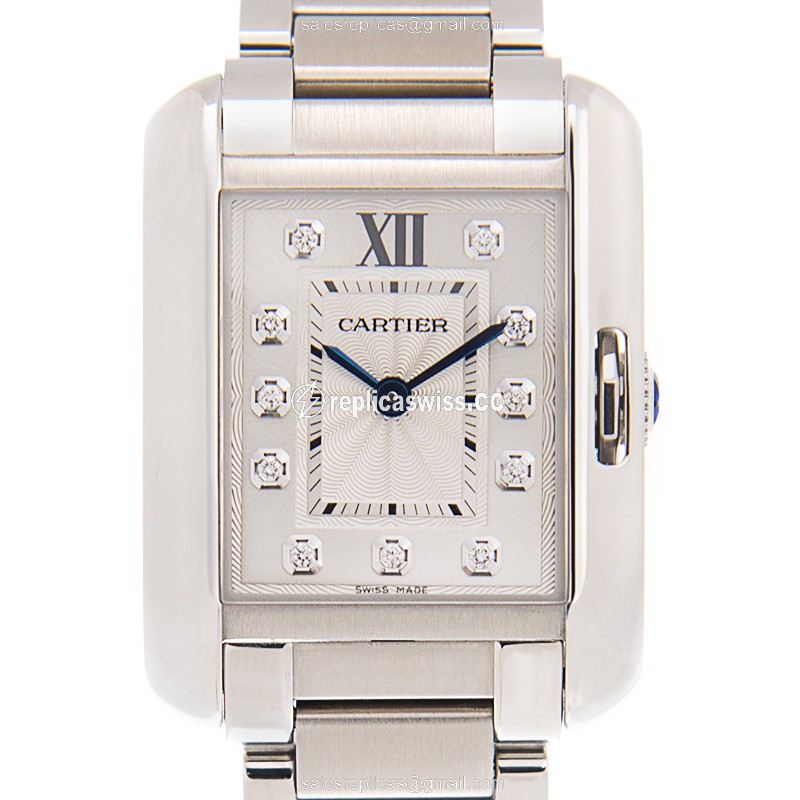 Elegant Cartier W4TA0003 Tank Replica in Stainless Steel & White Dial, Quartz Movement Watch
