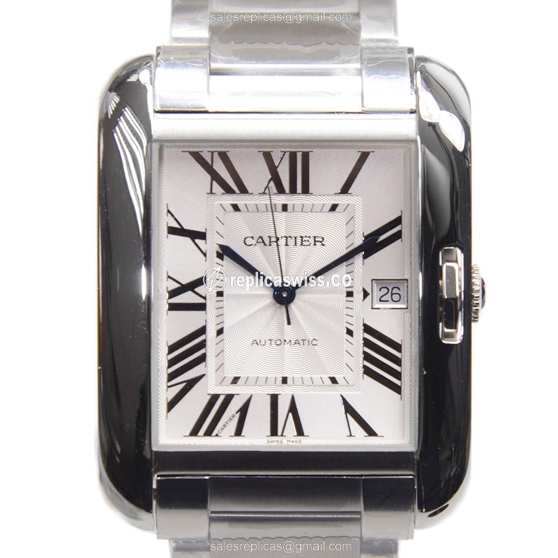 Elegant Cartier W5310008 Tank Replica Watch | Automatic Movement, White Dial, Stainless Steel Case