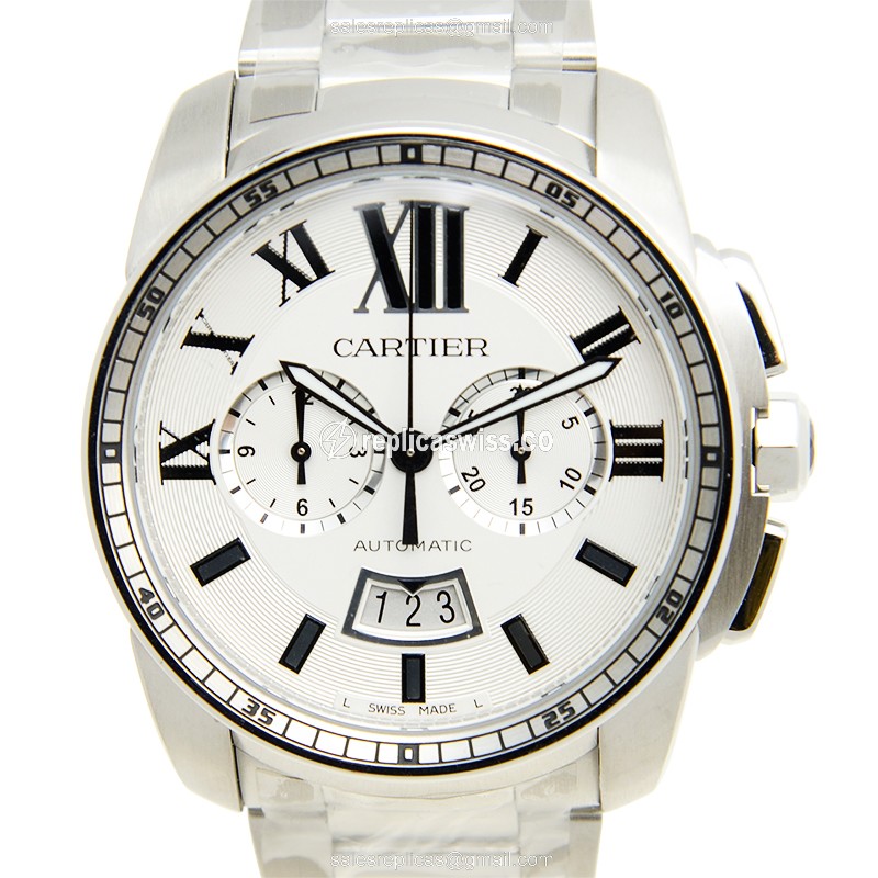 Elegant Cartier W7100045 Replica Watch | Automatic Movement, White Dial, Stainless Steel Case