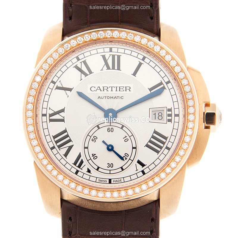 Elegant Cartier WF100013 Replica with Automatic Movement 18kt Rose Gold Case Watch
