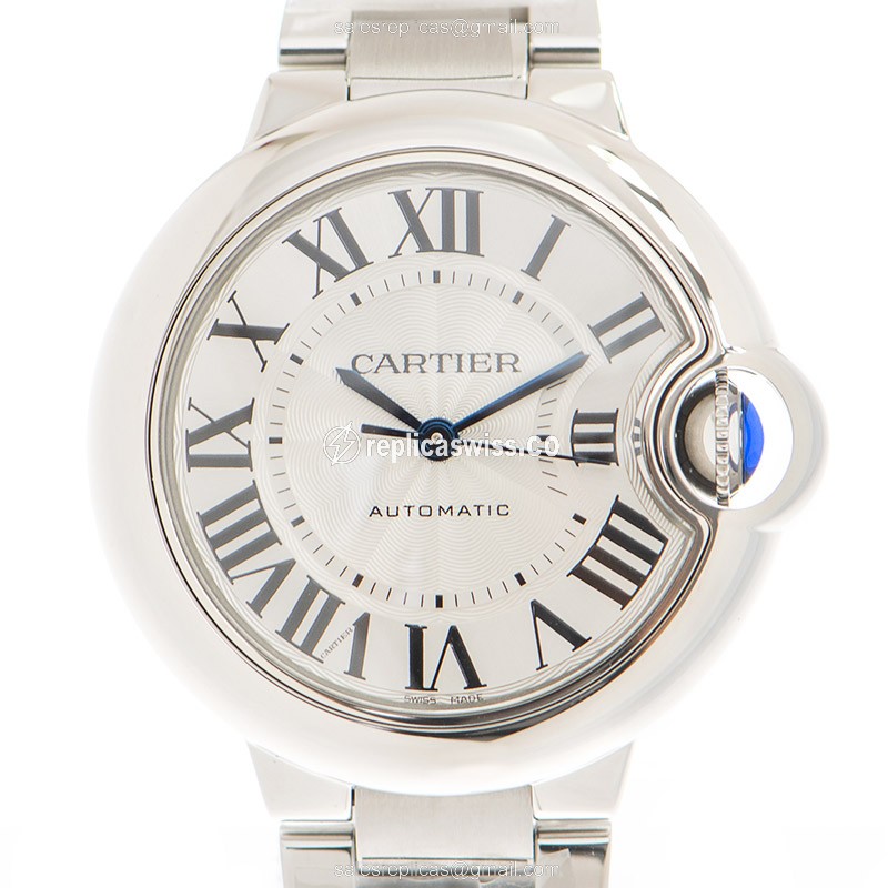 Elegant Cartier WSBB0044 BALLON BLEU Replica Watch in Silver Dial Stainless Steel Case
