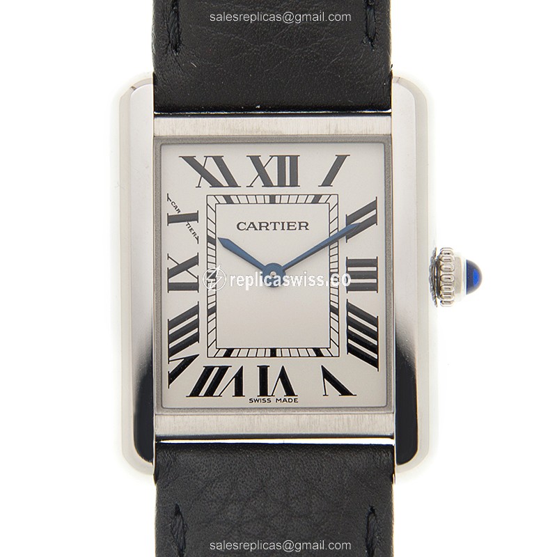 Elegant Cartier WSTA0030 Tank Watch Replica in Stainless Steel & White Dial