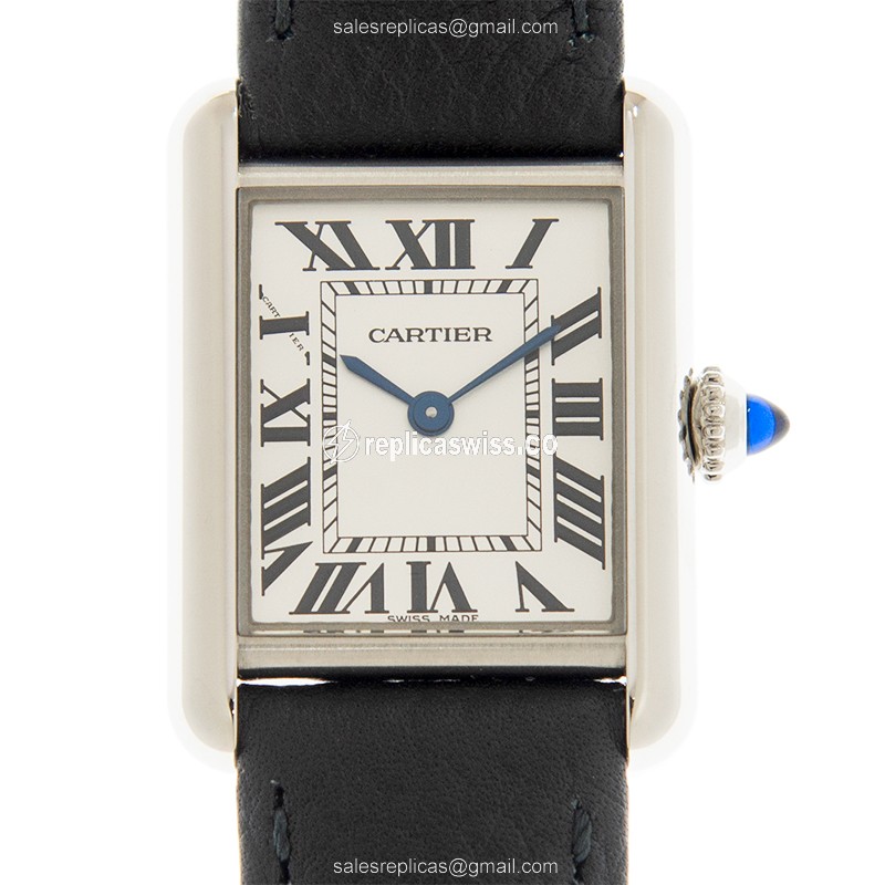 Elegant Cartier WSTA0042 Tank Replica in Stainless Steel & White Dial | Automatic Movement, Premium