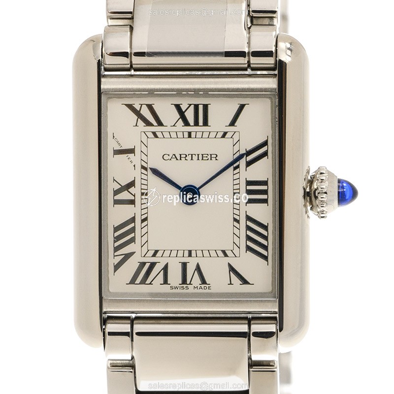 Elegant Cartier WSTA0051 Replica Watch | Silver Dial & Stainless Steel Case | Quartz Movement