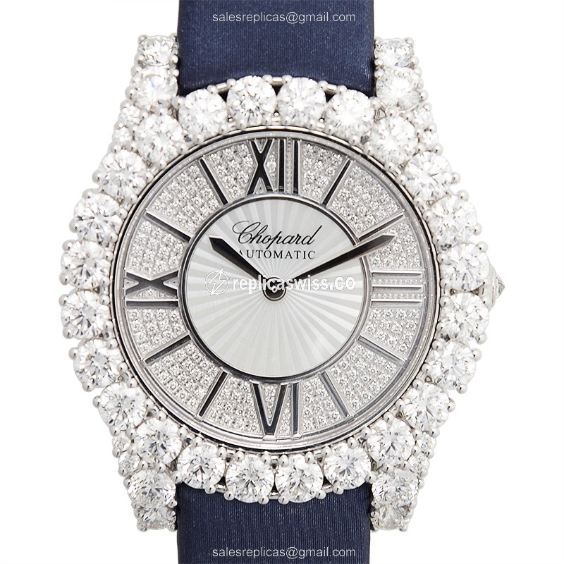 Elegant Chopard 139419-1001 Replica Watch | Automatic Movement, 18kt White Gold Case, Silver Dial