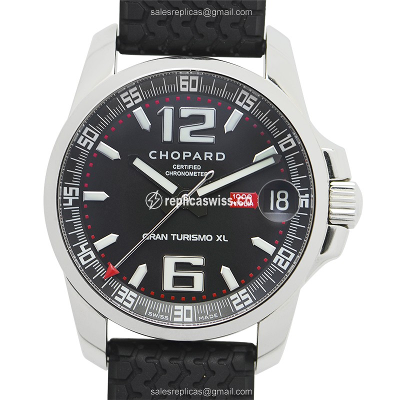 Elegant Chopard 158997-3001 MILLE MIGLIA GT XL Automatic Steel Case, Black Dial & Sapphire Crystal