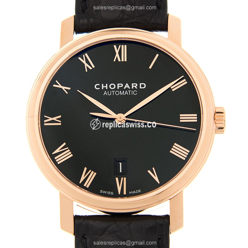 Elegant Chopard Classic Automatic 161278-5006 Watch | Black Dial | 18kt Gold Case