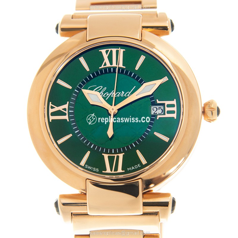 Elegant Chopard Imperiale Replica in 18kt Rose Gold, Green Dial, Automatic Movement Watch
