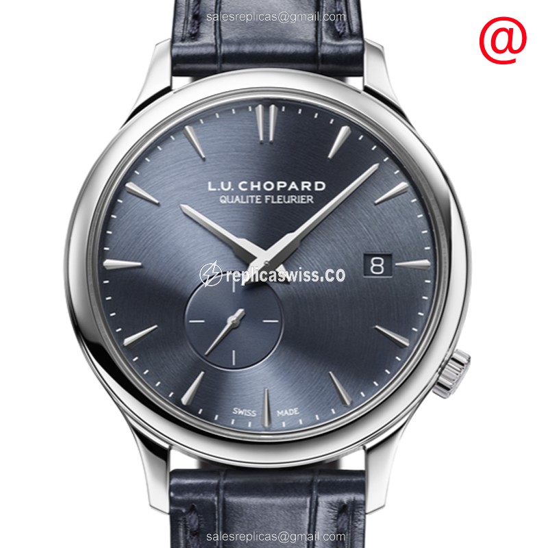 Elegant Chopard L.U.C 161945-1001 Replica Watch | Blue Dial & 18kt Gold Case