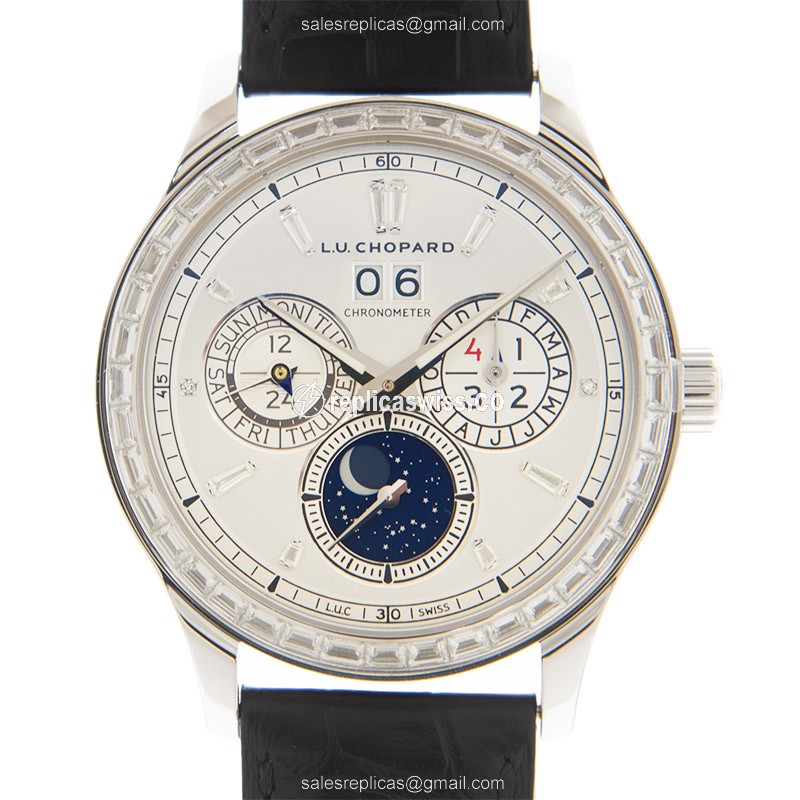 Elegant Chopard L.U.C 171927-1001 Replica, Automatic Movement, 18kt White Gold Case, White Dial
