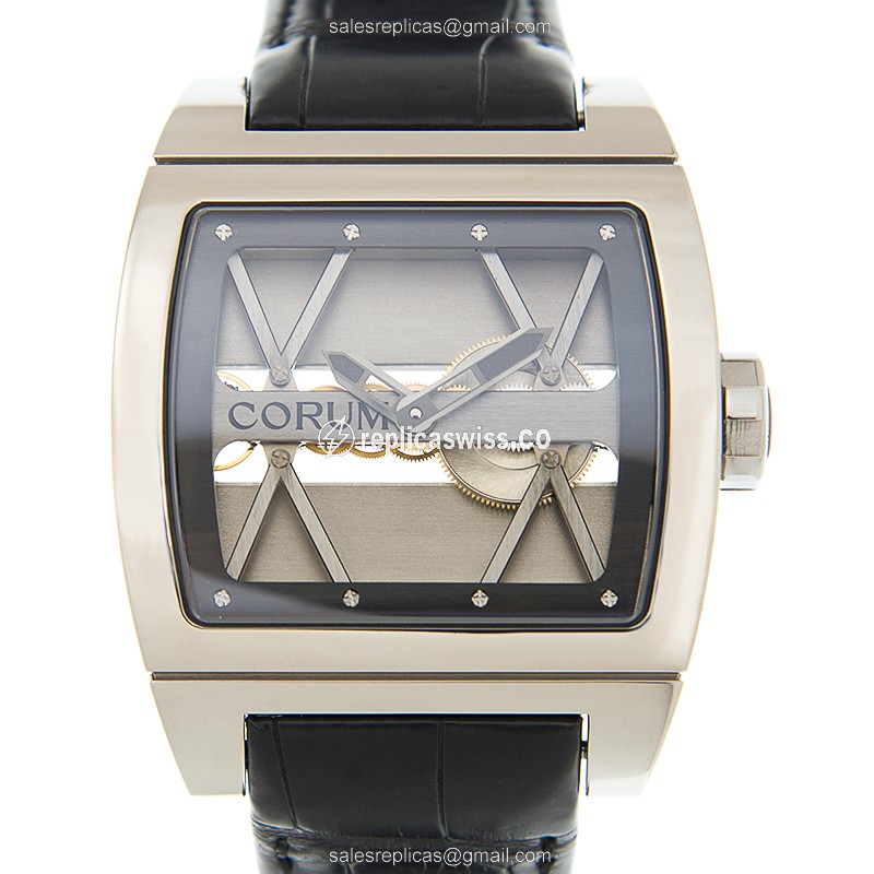 Elegant Corum 007.400.04-0F81 BRIDGE Titanium Replica with Dark Grey Dial & Automatic Movement Watch
