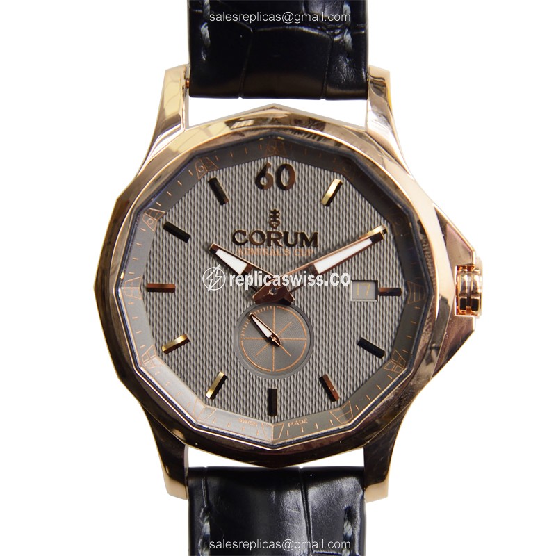 Elegant Corum 395.101.55-0001 AK12 Admirals Cup Replica in 18kt Gold, Automatic Movement & Gray