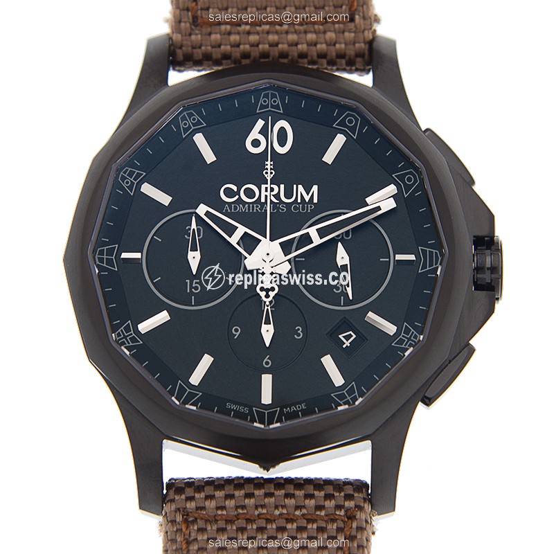 Elegant Corum 984.103.98 Admiral's Cup Replica | Automatic Movement, Black Dial, Stainless Steel