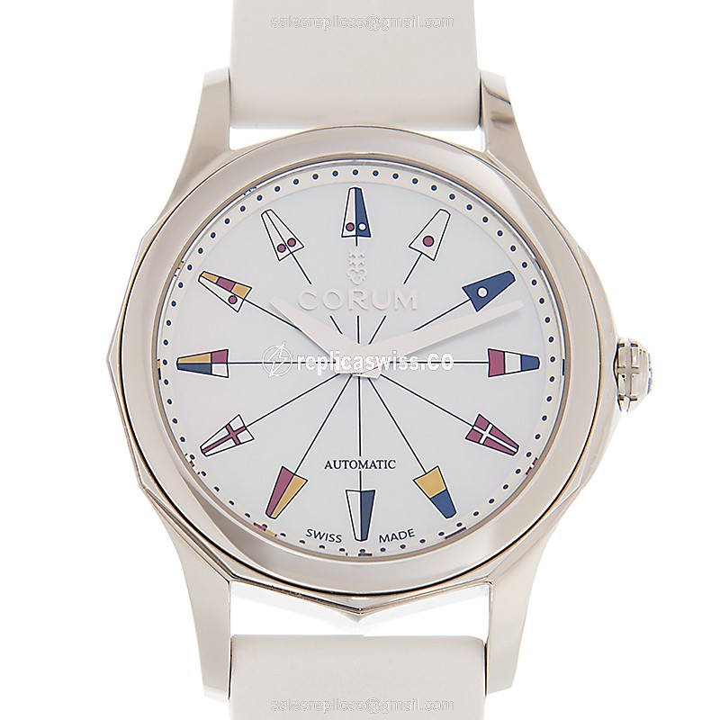 Elegant Corum Admiral's Cup Replica with White Dial Stainless Steel Case, Automatic Movement
