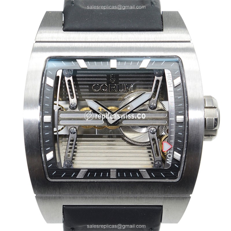 Elegant Corum Bridge Replica in Stainless Steel & Gray Dial, Manual Wind Mechanism Watch
