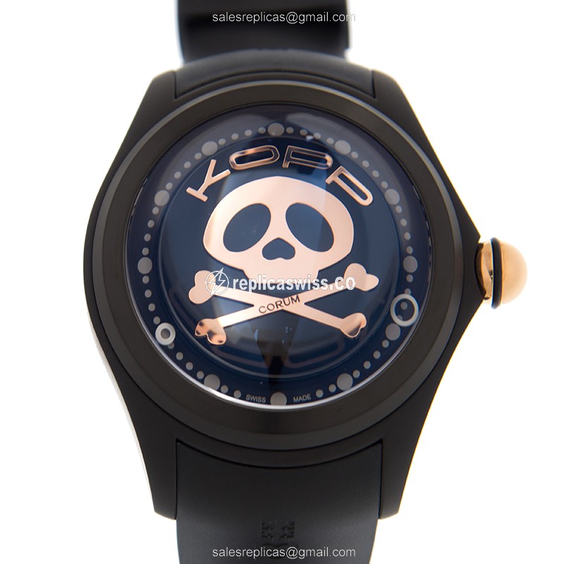 Elegant Corum Bubble Replica with Automatic Movement Black Dial, Stainless Steel Case Watch