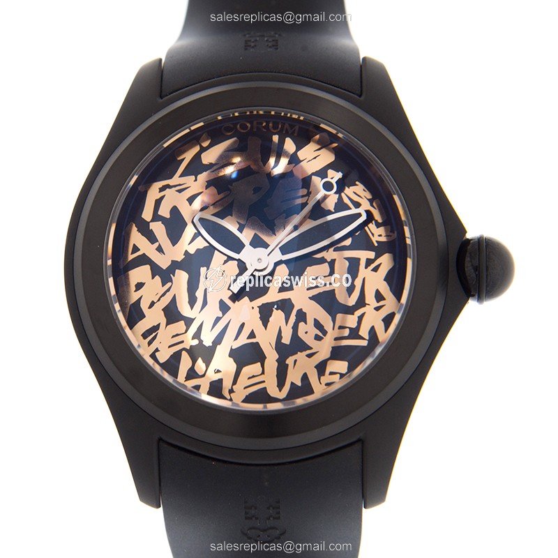 Elegant Corum Bubble Replica with Automatic Movement Black Steel Case Watch