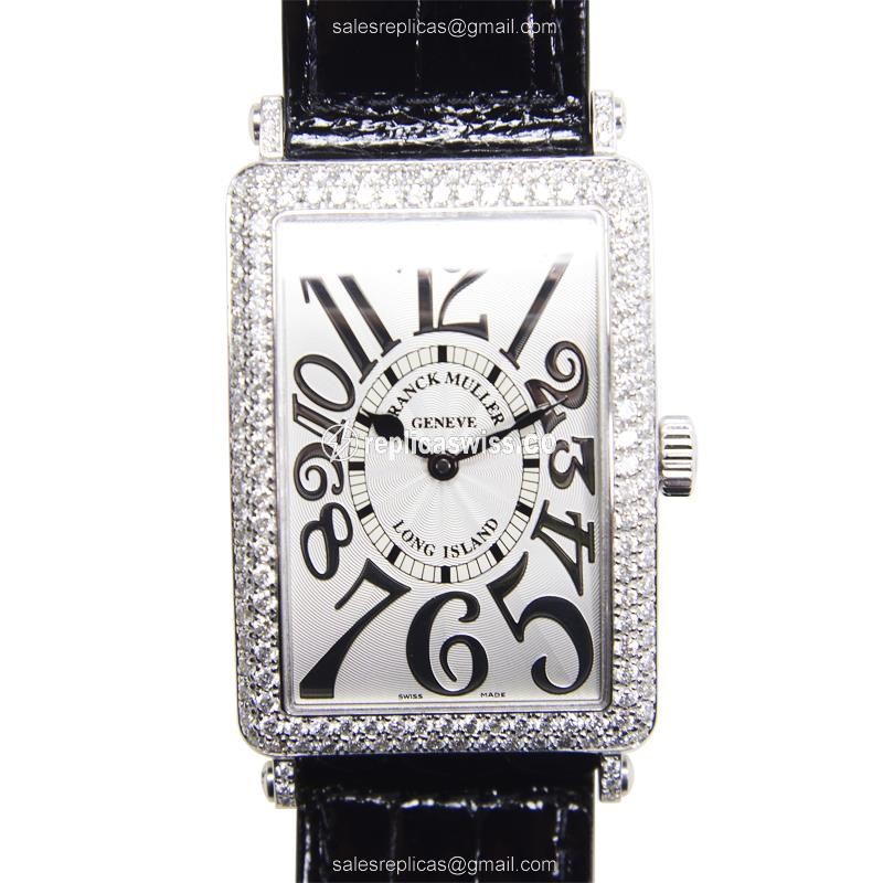 Elegant Franck Muller 1000 SC Long Island Replica in 18kt White Gold, Automatic Movement & Silver