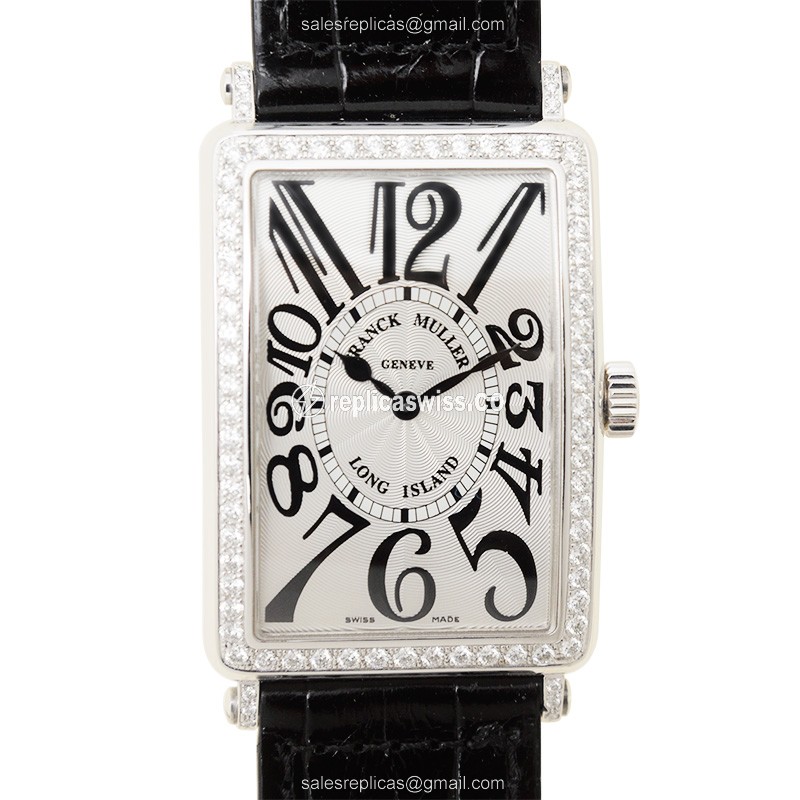 Elegant Franck Muller 1002 Quartz Replica with Silver Dial & Alligator strap, Exquisite Precision