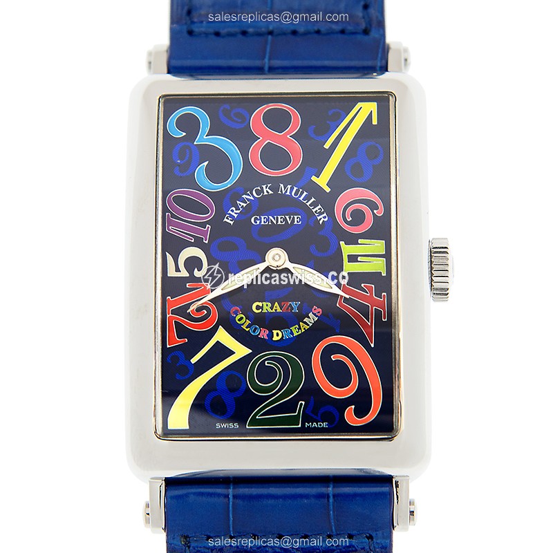 Elegant Franck Muller 1200 CH COL DRM Ladies Replica Watch | Blue Dial, Leather Strap, Quartz