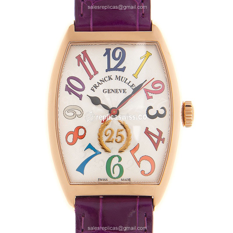 Elegant Franck Muller 2850 SC COL DRM 25th Anniversary Replica, Automatic Movement, 18kt Rose Gold