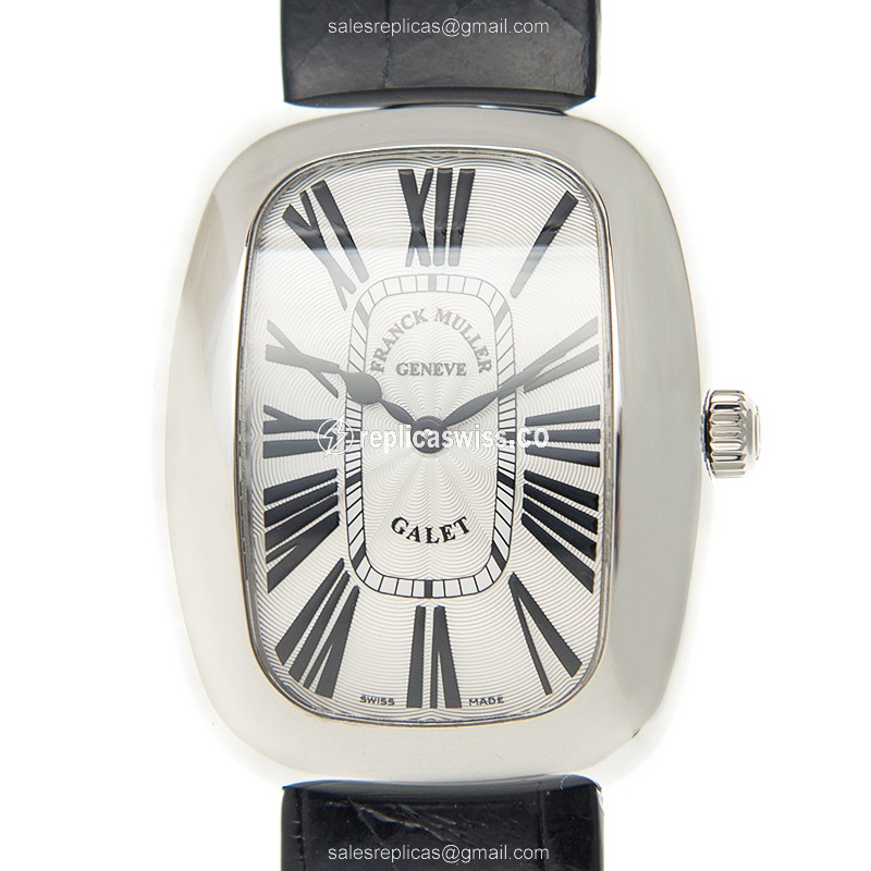 Elegant Franck Muller 3002 M QZ R GALET Quartz Replica in Silver Dial Steel Case Watch