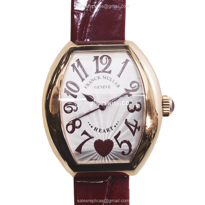 Elegant Franck Muller 5000 H SC C 6H Heart Replica in 18kt Rose Gold, Automatic Movement & Silver