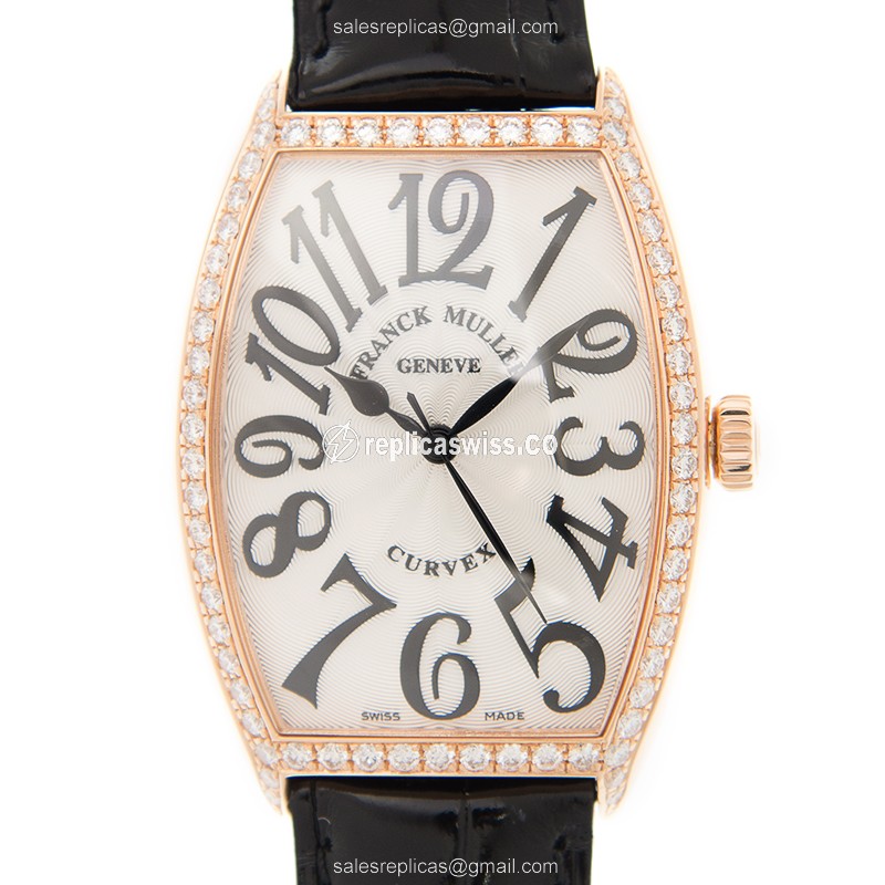 Elegant Franck Muller 5850 M SC D 1R Replica with White Dial 18kt Rose Gold Case Watch