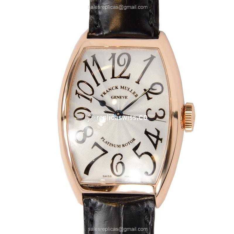 Elegant Franck Muller 5850 SC Cintree Curvex | Automatic Movement, Silver Dial | 18kt Rose Gold