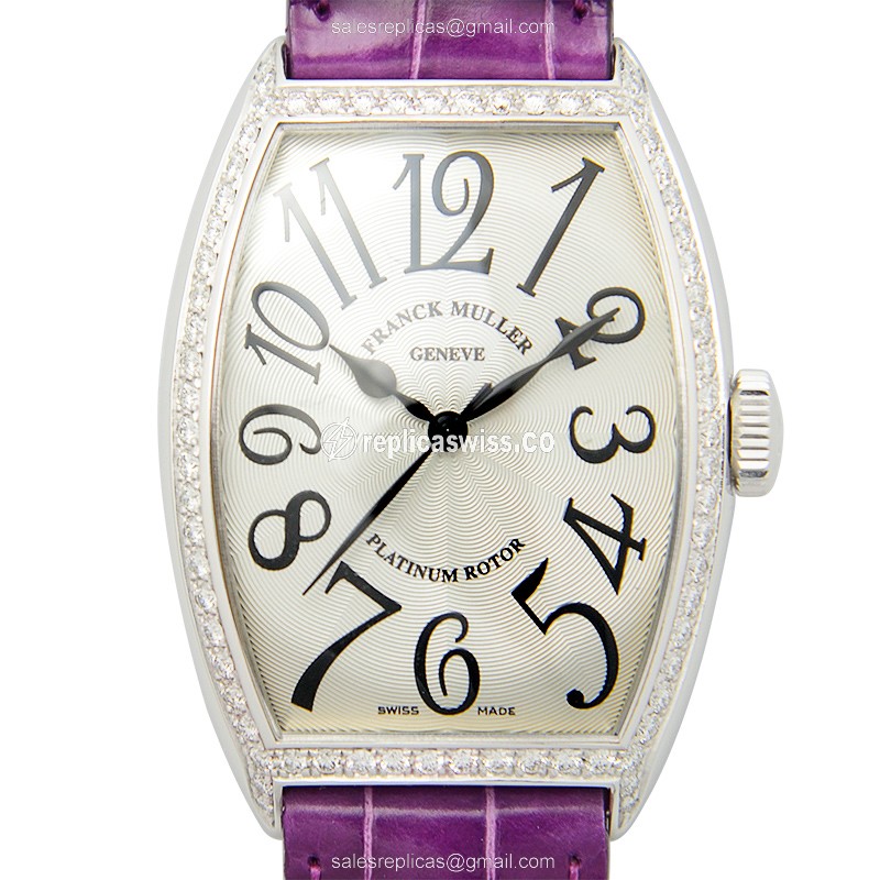 Elegant Franck Muller 5850 SC D 1R Replica Watch | Automatic Movement, Silver Dial, Alligator