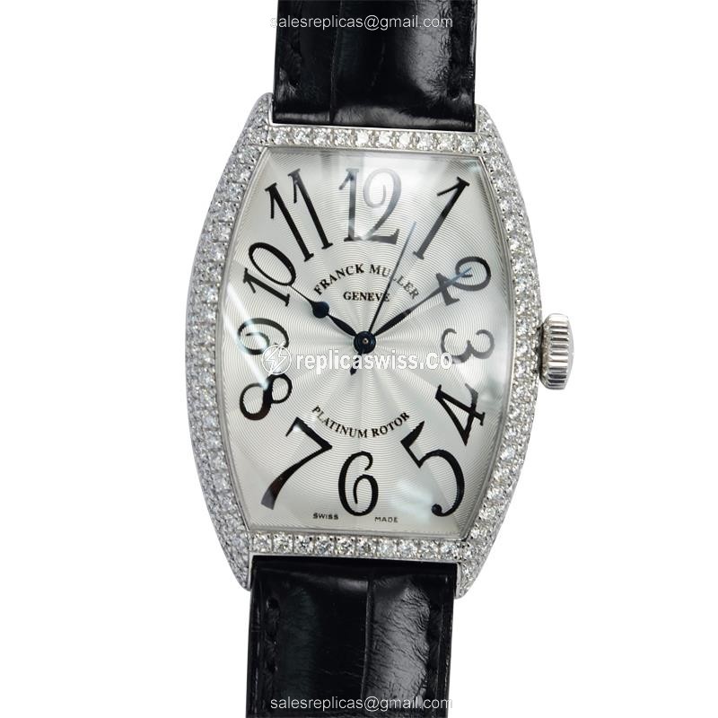 Elegant Franck Muller 5850 SC D Replica Watch | Automatic Movement, 18kt White Gold Case & Silver