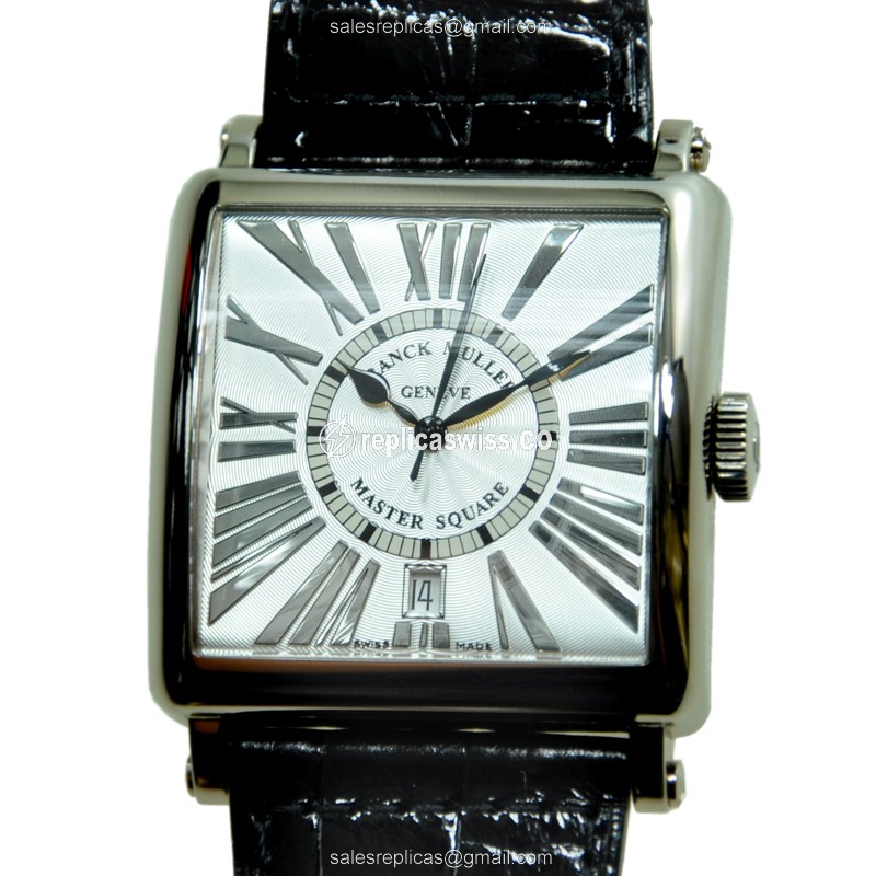 Elegant Franck Muller 6000 H SC DT Replica Watch with Automatic Movement 18kt Silver Dial