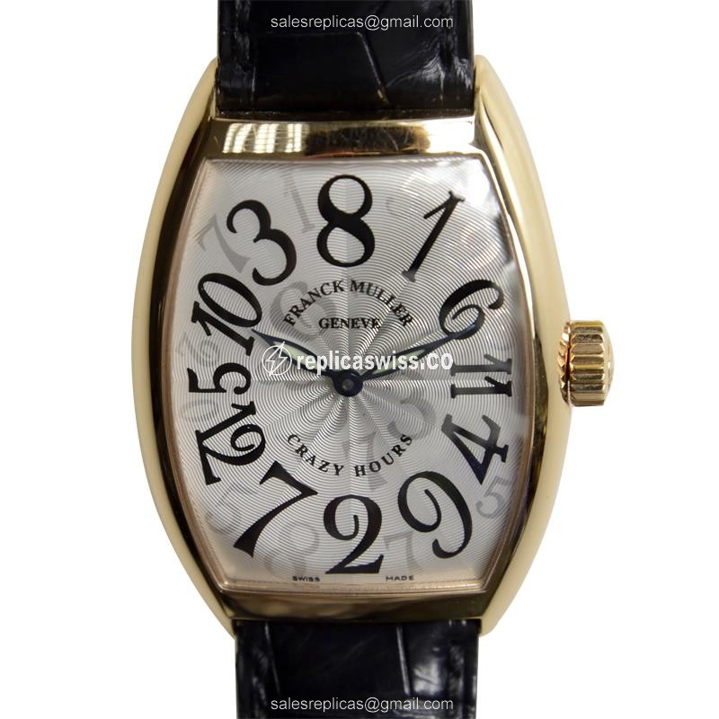 Elegant Franck Muller 7851 CH Replica, Automatic Movement, 18kt Gold Case, Black Alligator Strap