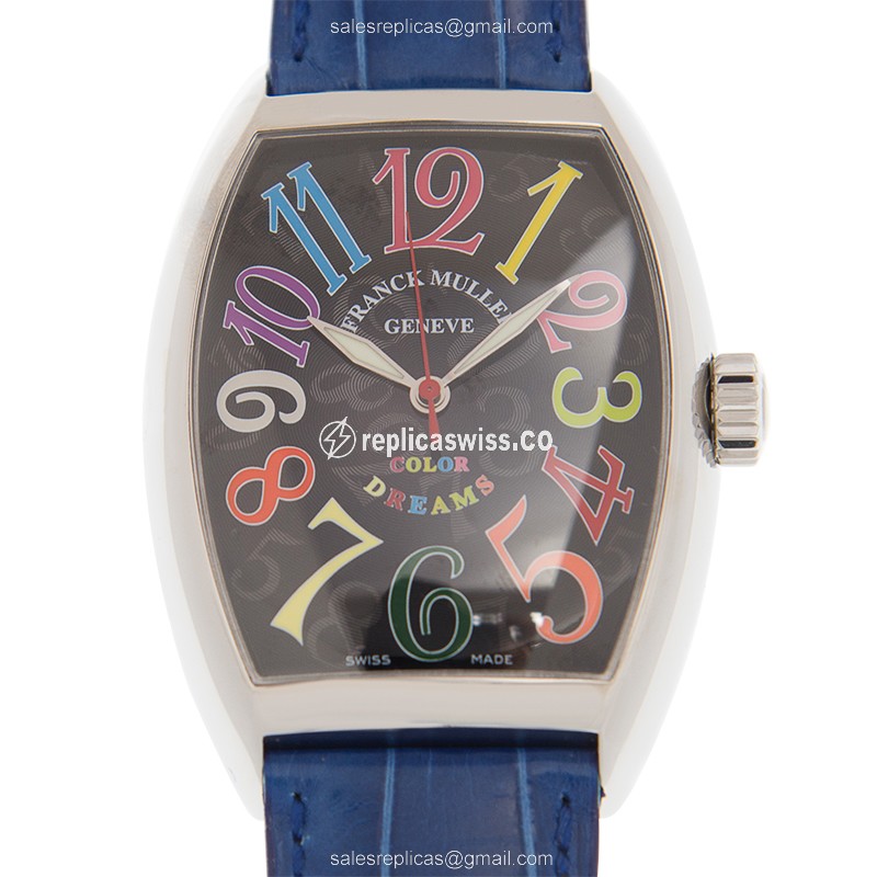 Elegant Franck Muller 7851 SC COL DRM Curvex Replica, Automatic Movement, Black Dial & Blue