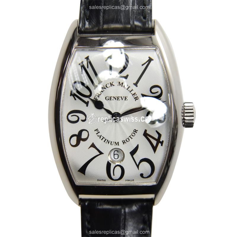 Elegant Franck Muller 7880 SC DT CINTREE CURVEX Automatic Watch in 18kt Gold & Silver Dial