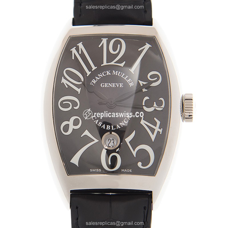 Elegant Franck Muller 8880 B C DT Casablanca Replica, Automatic Movement & Black Alligator Strap