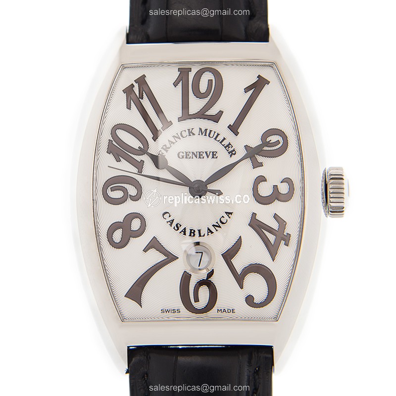 Elegant Franck Muller 8880 Casablanca Replica in White Dial & Steel Case, Automatic Movement Watch