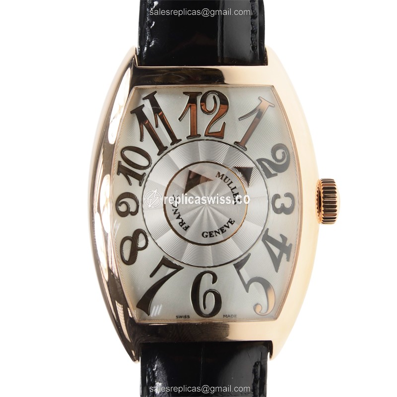 Elegant Franck Muller 8880 DM Master Complication Replica in 18kt Rose Gold with Silver Dial &